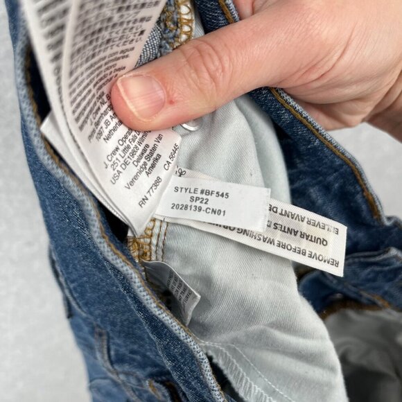 J Crew Womens Demi Boot Cut Crop Jean Size 30 Blue Denim Exposed Button Fly - Picture 9 of 14